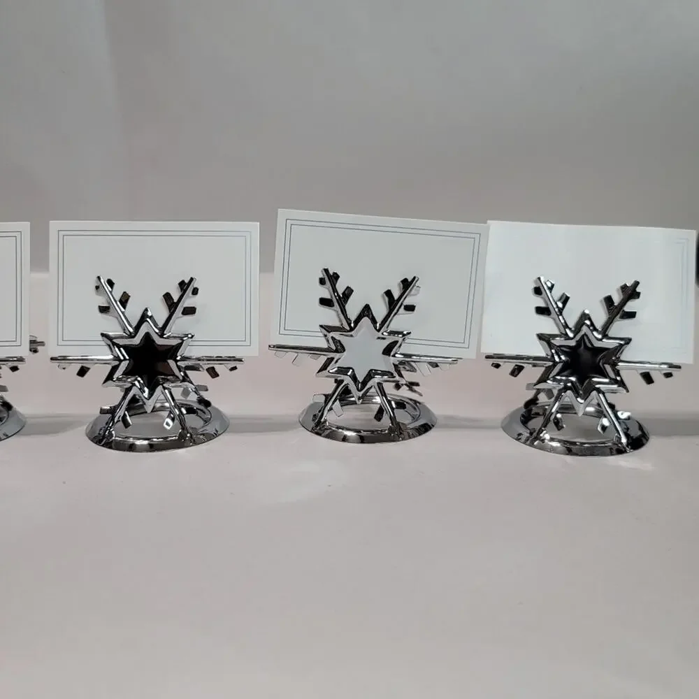 Pier 1 Imports Silver-Tone Six Snowflakes Place Card Holders